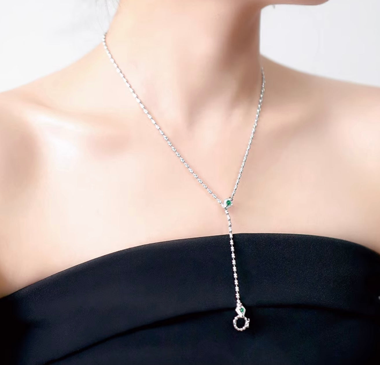 K18YG WG エメラルド ダイヤモンド ネックレス アジャスターチェーン バチカン ダイヤ 18K YG イエローゴールド K18WG ライスチェーン ビーンチェーン