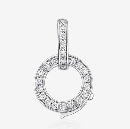 K18WG バチカン ダイヤモンド ダブルロック ジュエリーパーツ 18K 18金 ホワイトゴールド ロック付き 爪ロック チャーム マルチバチカン