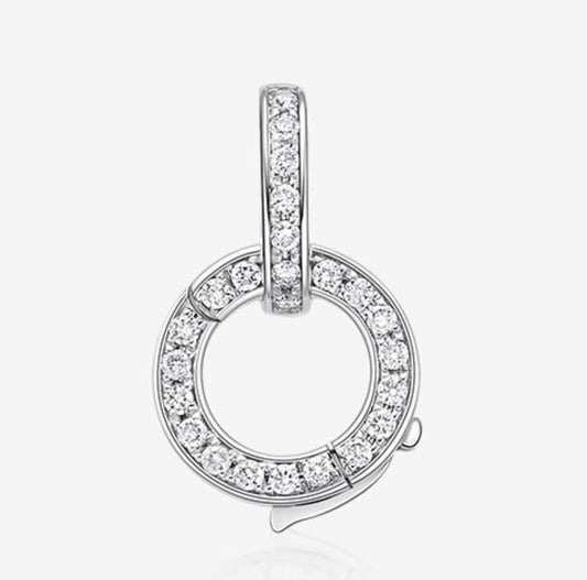 K18WG バチカン ダイヤモンド ダブルロック ジュエリーパーツ 18K 18金 ホワイトゴールド ロック付き 爪ロック チャーム マルチバチカン