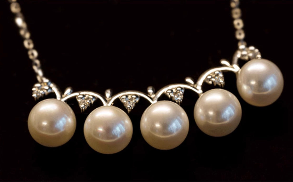 K18WG あこや真珠 ホワイトゴールド 18K 18金 ダイヤモンド ダイヤ WG K18金 ネックレス スマイルネックレス ペンダント アコヤ真珠 akoya