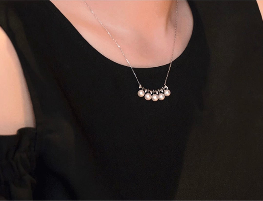 K18WG あこや真珠 ホワイトゴールド 18K 18金 ダイヤモンド ダイヤ WG K18金 ネックレス スマイルネックレス ペンダント アコヤ真珠 akoya