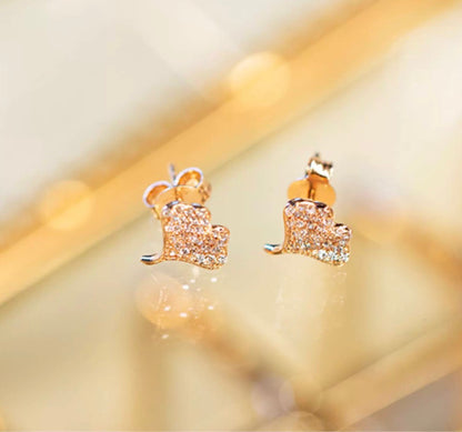 K18PG イチョウ ピンクゴールド 18K 18金 ジルコニア PG K18 ピアス スタッドピアス 銀杏