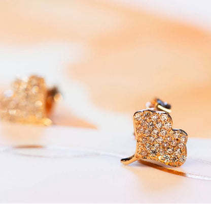 K18PG イチョウ ピンクゴールド 18K 18金 ジルコニア PG K18 ピアス スタッドピアス 銀杏