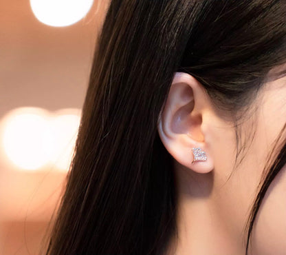 K18PG イチョウ ピンクゴールド 18K 18金 ジルコニア PG K18 ピアス スタッドピアス 銀杏