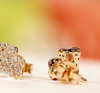 K18PG イチョウ ピンクゴールド 18K 18金 ジルコニア PG K18 ピアス スタッドピアス 銀杏