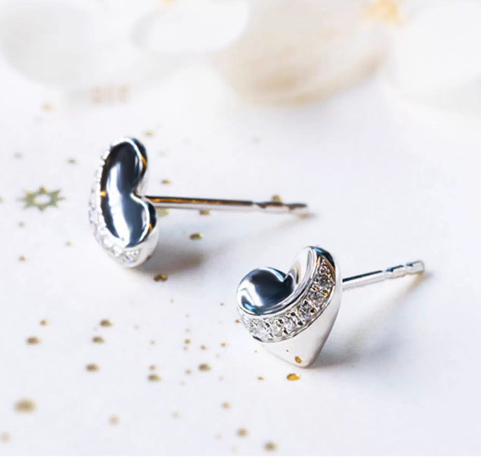 K18WG ハートピアス ダイヤモンド 18K 18金 ダイヤ WG K18 ピアス ハート ハート型 ホワイトゴールド