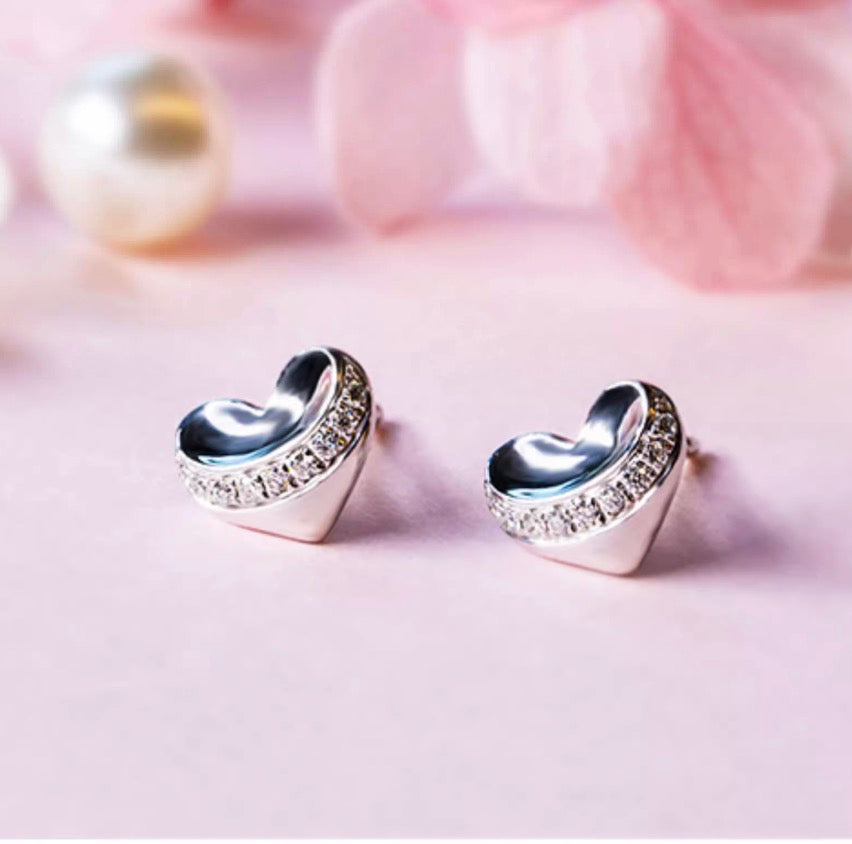 K18WG ハートピアス ダイヤモンド 18K 18金 ダイヤ WG K18 ピアス ハート ハート型 ホワイトゴールド