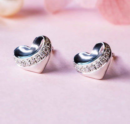 K18WG ハートピアス ダイヤモンド 18K 18金 ダイヤ WG K18 ピアス ハート ハート型 ホワイトゴールド