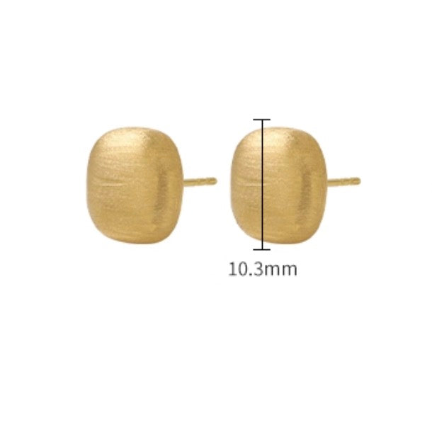 K18YG ピアス スタッドピアス 18K 18金 中空ピアス YG K18 ヘアライン加工 やすり加工 艶消し ヘアライン つや消し 四角形 スクエア 正方形 WG