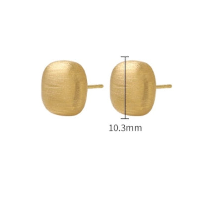 K18YG ピアス スタッドピアス 18K 18金 中空ピアス YG K18 ヘアライン加工 やすり加工 艶消し ヘアライン つや消し 四角形 スクエア 正方形 WG