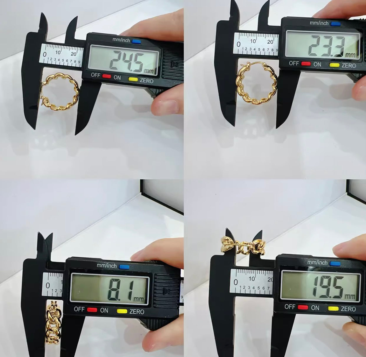 K18YG ピアス フープピアス リングピアス 18K 18金 YG K18 喜平チェーン チェーンモチーフ 中空ピアス イエローゴールド 大ぶり