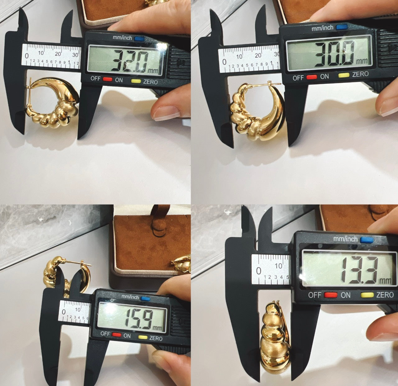 K18YG ピアス リングピアス 18K 中空 YG K18 イエローゴールド 大ぶり ツイスト ロープ ねじり ボリューム ぷっくり 模様 デザインピアス