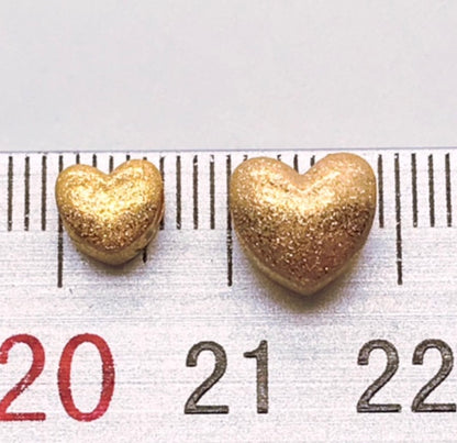 K18YG WG PG ハートチャーム 鏡面 艶消し やすり加工 18K YG パーツ ペンダント ハート イエローゴールド ホワイトゴールド ピンクゴールド