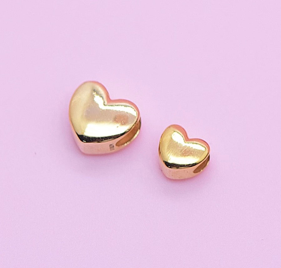 K18YG WG PG ハートチャーム 鏡面 艶消し やすり加工 18K YG パーツ ペンダント ハート イエローゴールド ホワイトゴールド ピンクゴールド