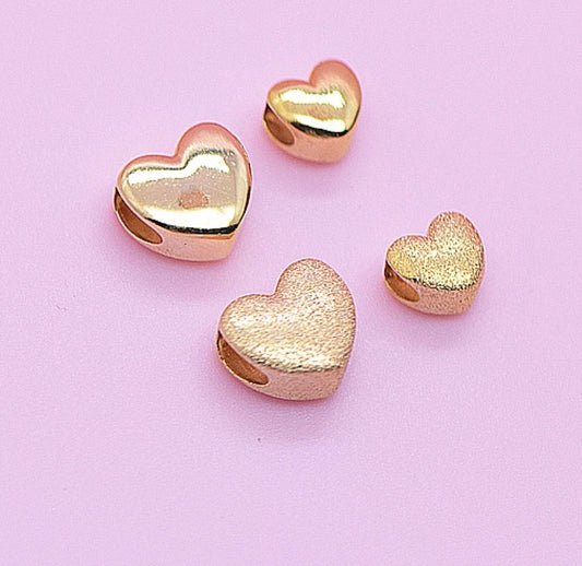 K18YG WG PG ハートチャーム 鏡面 艶消し やすり加工 18K YG パーツ ペンダント ハート イエローゴールド ホワイトゴールド ピンクゴールド