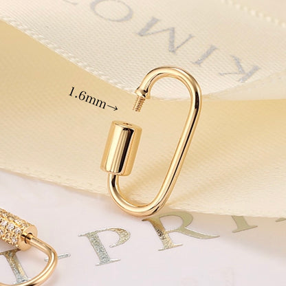 18k gold jewelry screw clasp oval