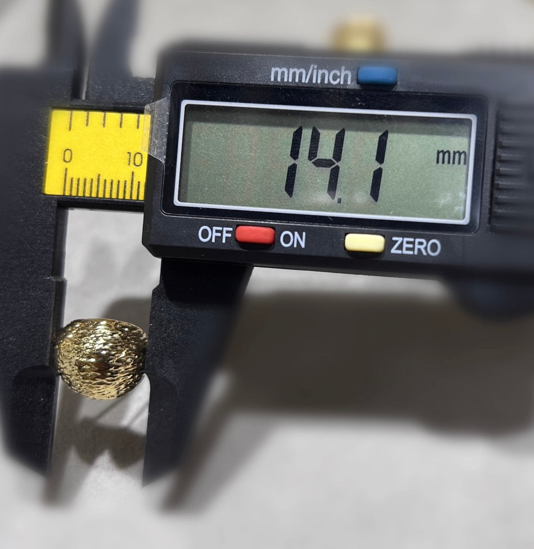 18k gold jewelry beans earrings hollow