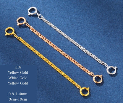 18k gold jewelry adjuster rope chain