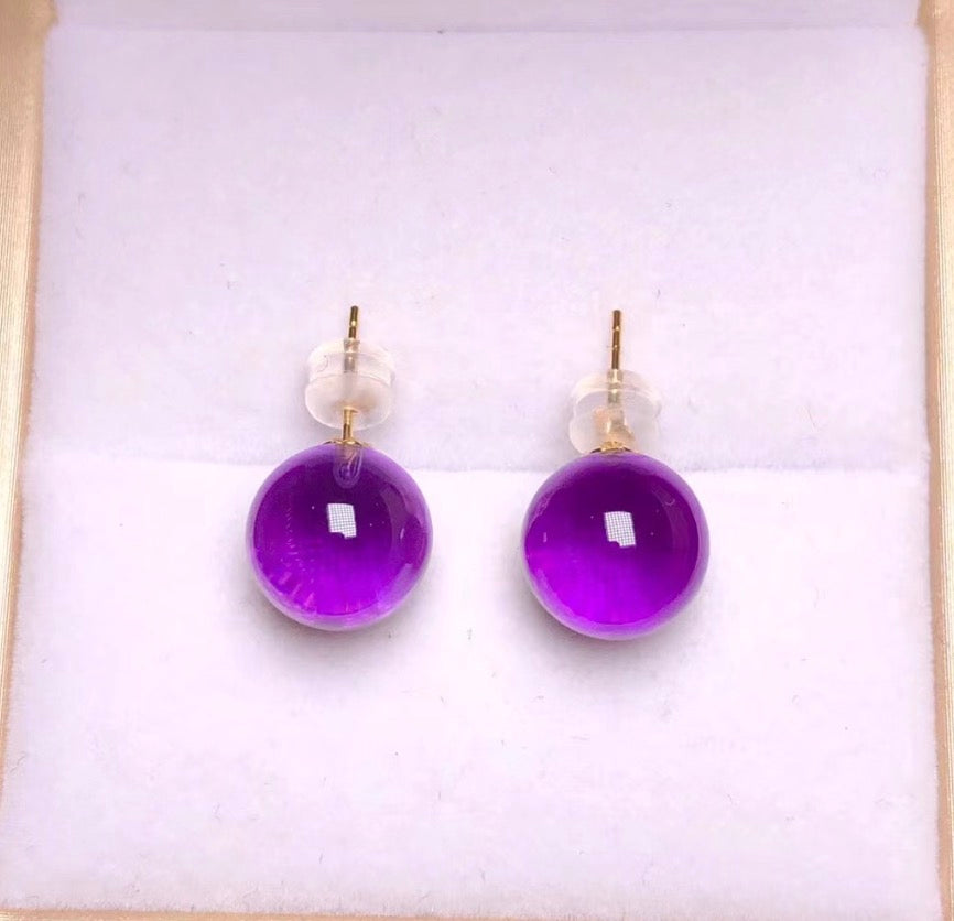18k gold jewelry amethyst earrings