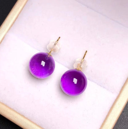 18k gold jewelry amethyst earrings