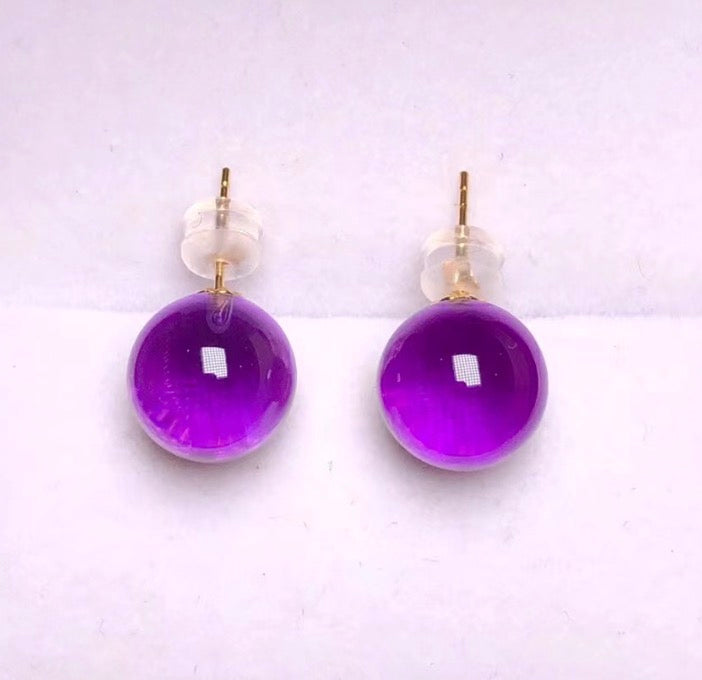 18k gold jewelry amethyst earrings