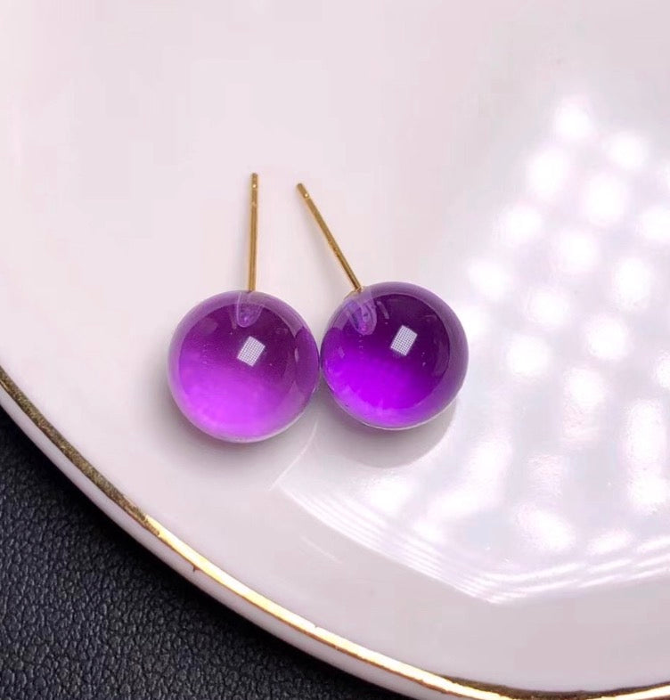 18k gold jewelry amethyst earrings
