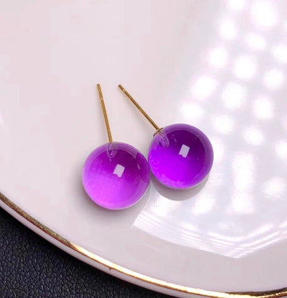 18k gold jewelry amethyst earrings