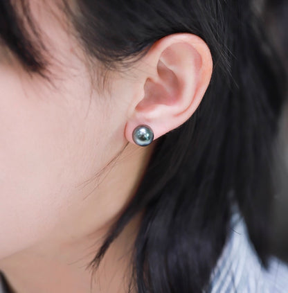 k18 タヒチアンパール ピーコックグリーン ピアス