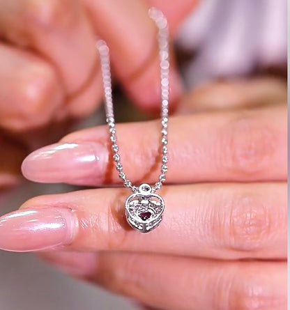 18k white gold jewelry heart diamonds ruby