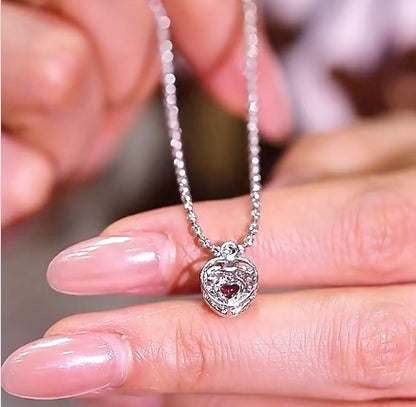 18k white gold jewelry heart diamonds ruby
