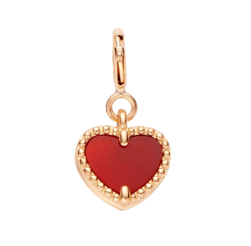 K18YG レッドカーネリアン 引き輪 ヒキワ ハート イエローゴールド 18K ジュエリーパーツ チャーム パーツ エンドパーツ ネックレスパーツ