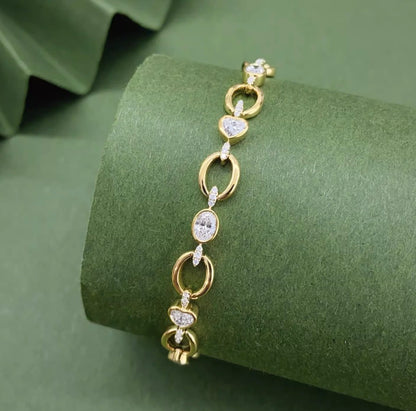 K18YG オーバル ダイヤモンド ブレスレット