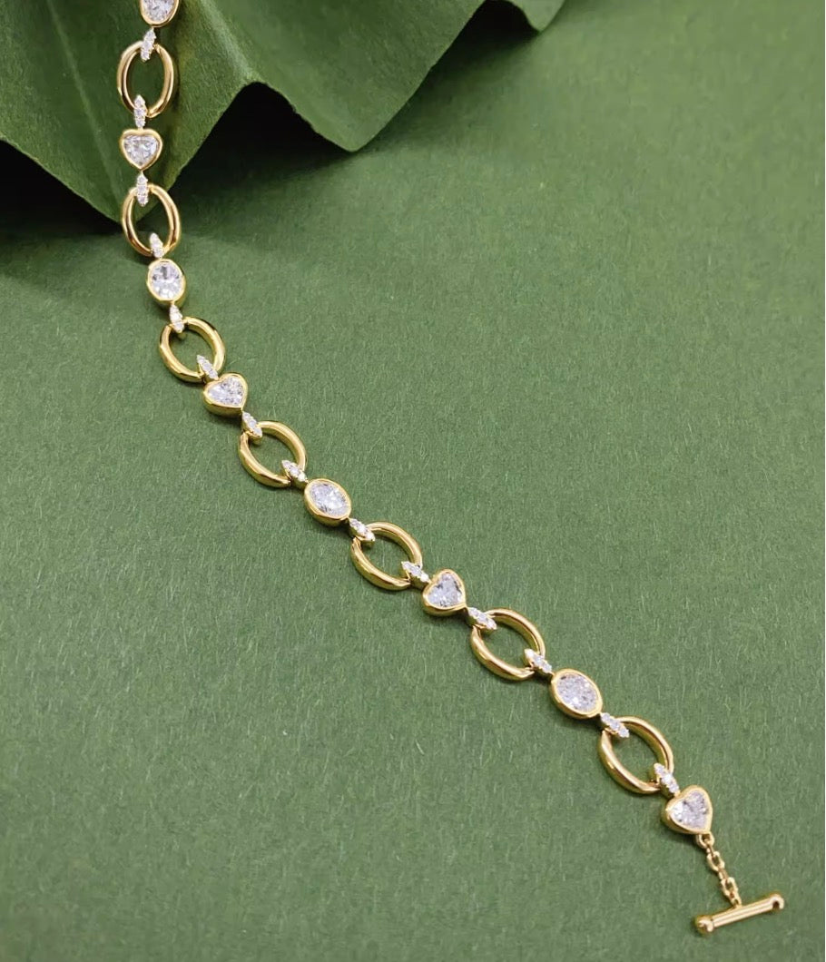 K18YG オーバル ダイヤモンド ブレスレット