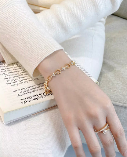 K18YG オーバル ダイヤモンド ブレスレット