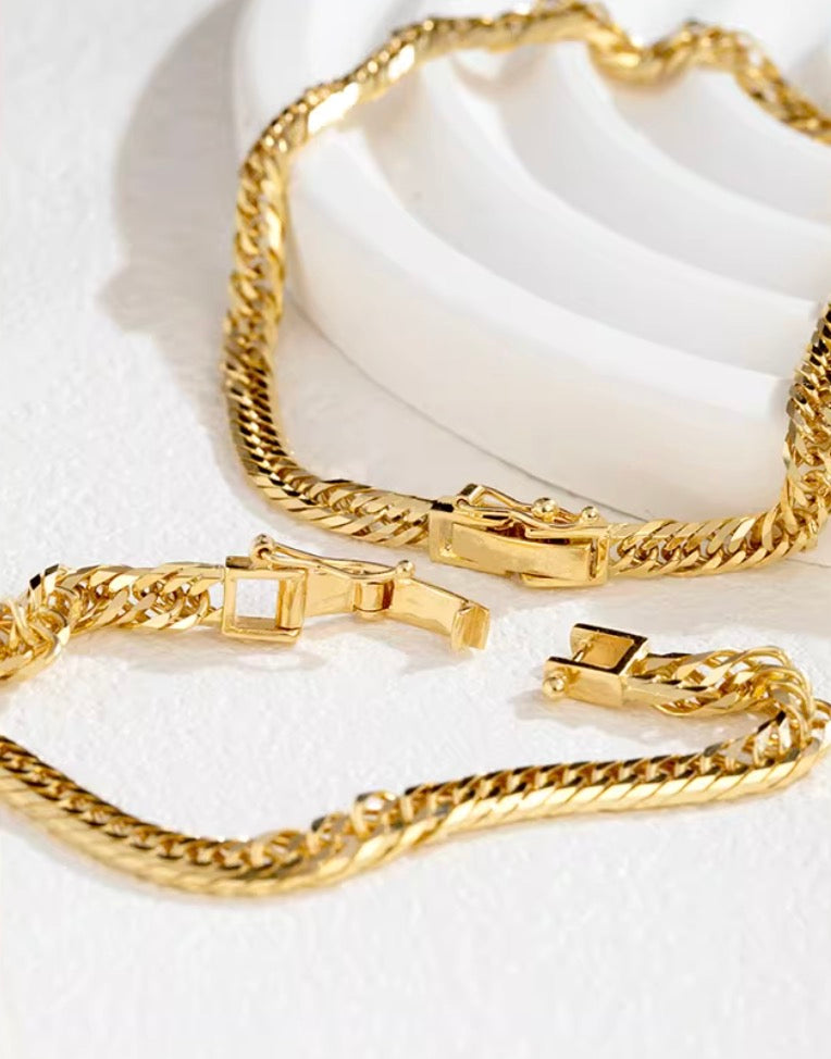 K18YG 喜平ブレスレット 【2.6mm】喜平チェーン 18K レディース シンプル 細め 華奢 YG イエローゴールド ブレス 喜平 ブレスレット