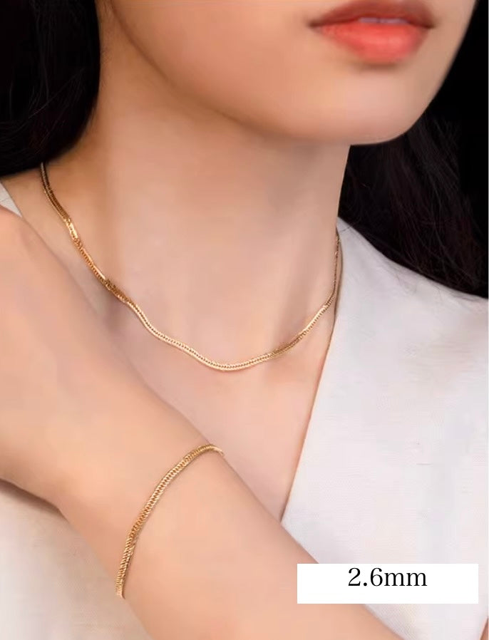 K18YG 喜平ブレスレット 【2.6mm】喜平チェーン 18K レディース シンプル 細め 華奢 YG イエローゴールド ブレス 喜平 ブレスレット