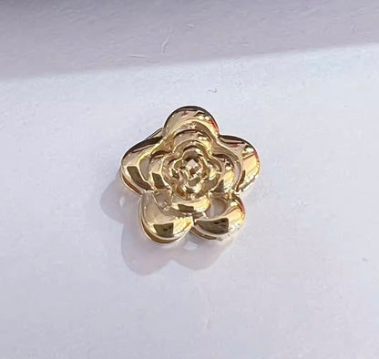 K18YG WG ペンダント カメリア 薔薇 花 18K YG イエローゴールド WG ホワイトゴールド ネックレスチャーム ブレスレットチャーム パーツ