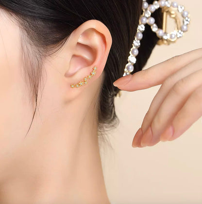 K18YG WG PG シングルピアス ダイヤモンド 18K イヤーカフ ピアス フックピアス 星 スター YG イエローゴールド ダイヤ ホワイトゴールド