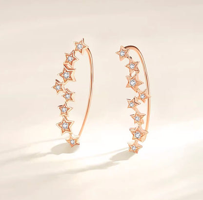 K18YG WG PG シングルピアス ダイヤモンド 18K イヤーカフ ピアス フックピアス 星 スター YG イエローゴールド ダイヤ ホワイトゴールド