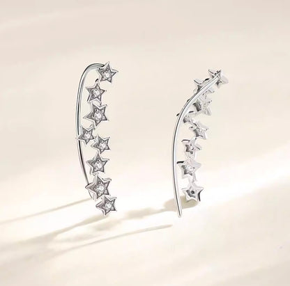 K18YG WG PG シングルピアス ダイヤモンド 18K イヤーカフ ピアス フックピアス 星 スター YG イエローゴールド ダイヤ ホワイトゴールド