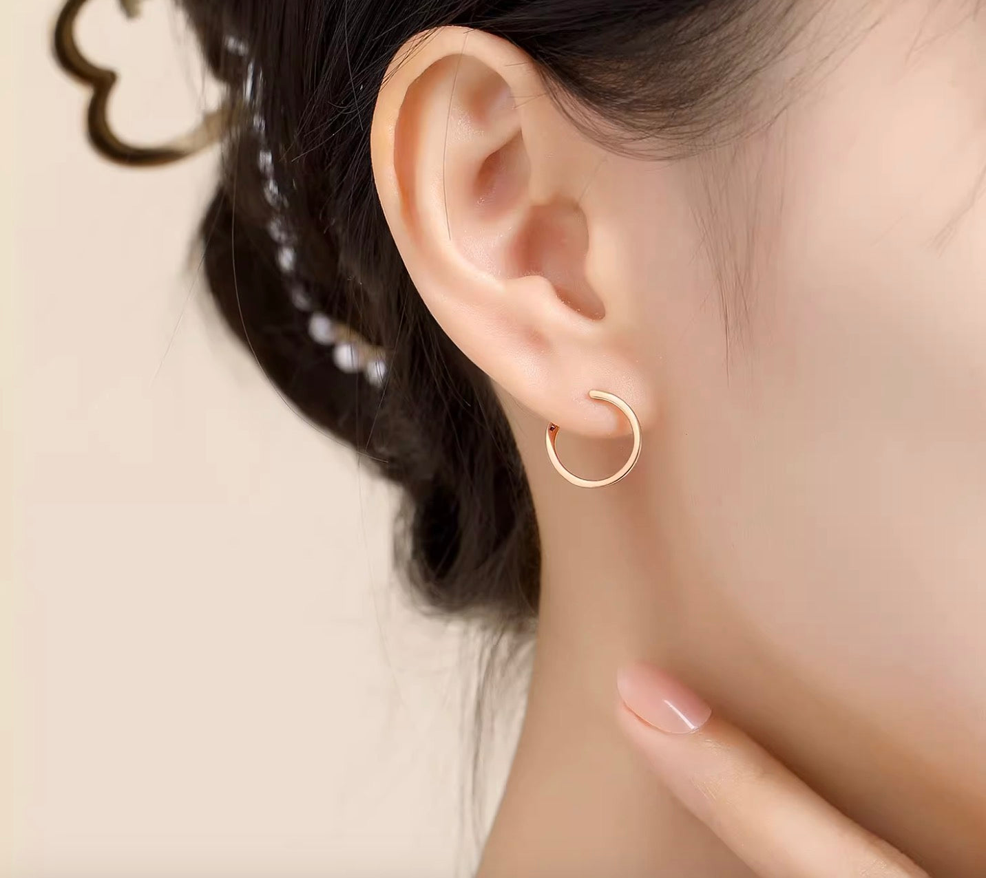 K18YG WG PG フープピアス シングルピアス 片耳 リングピアス イエローゴールド 18K ホワイトゴールド ピンクゴールド