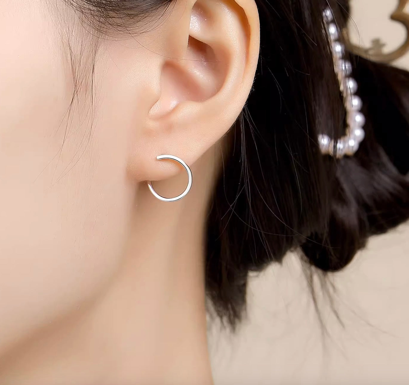 K18YG WG PG フープピアス シングルピアス 片耳 リングピアス イエローゴールド 18K ホワイトゴールド ピンクゴールド