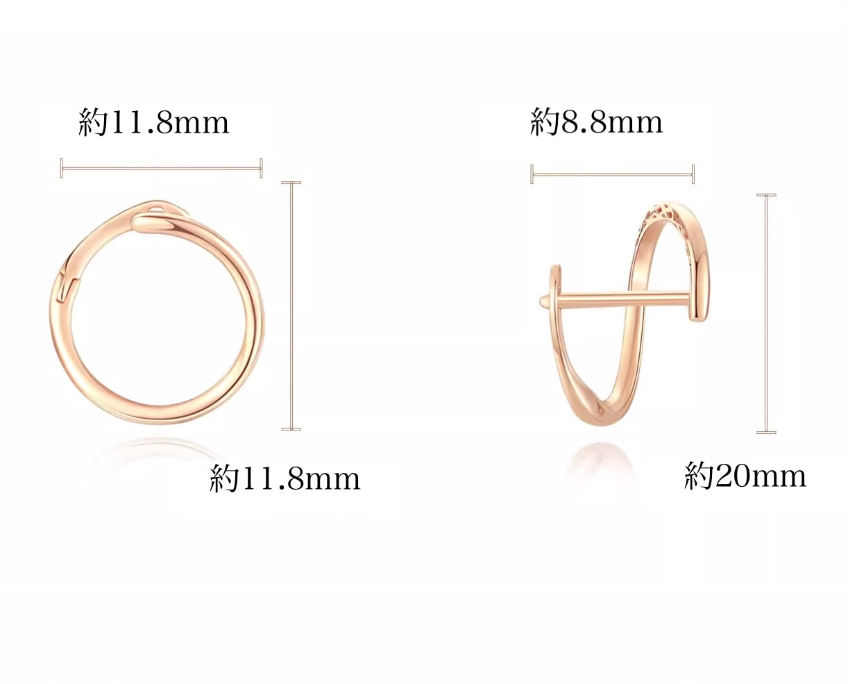 K18YG WG PG フープピアス シングルピアス 片耳 リングピアス イエローゴールド 18K ホワイトゴールド ピンクゴールド