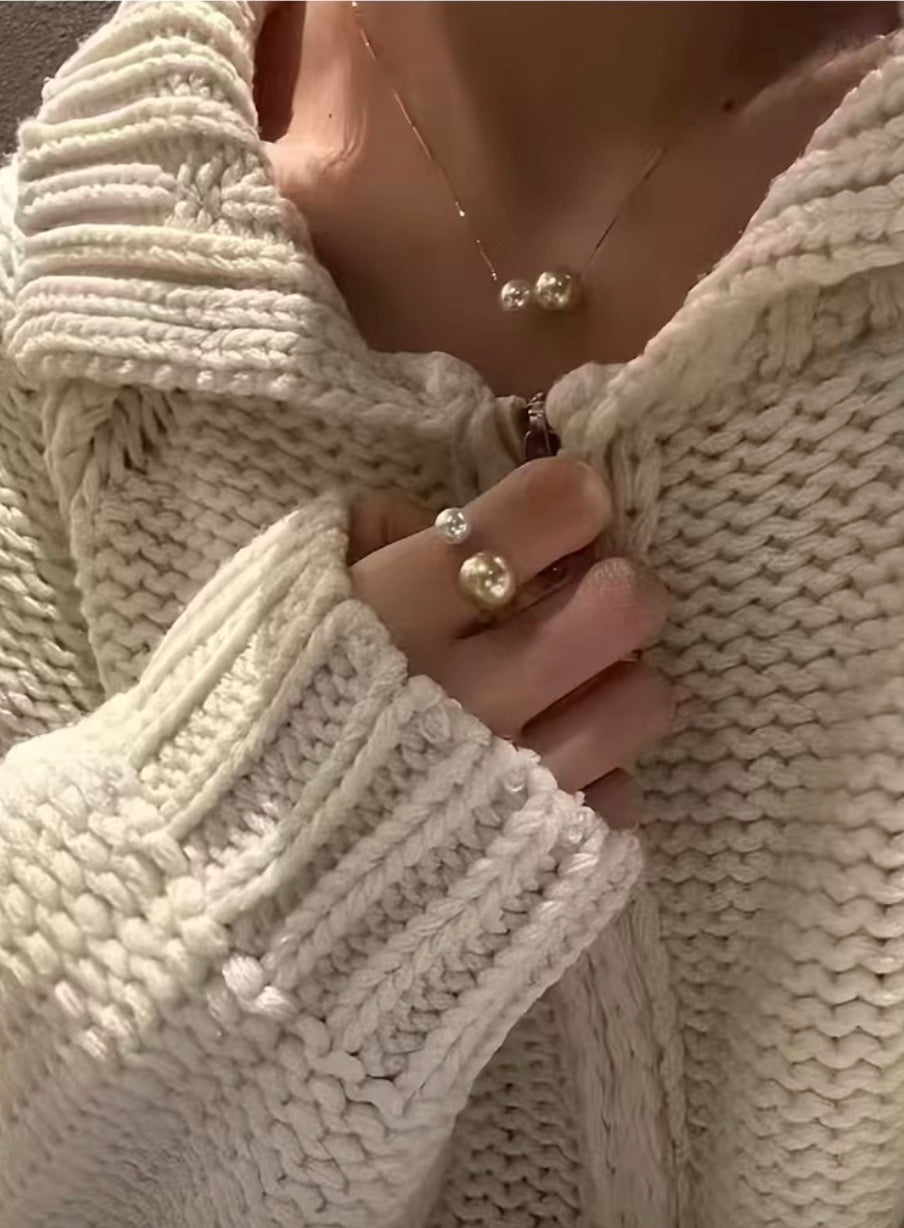 K18YG あこや真珠 ゴールデンパール ネックレス 2way ツインパール ペンダント 双子 スルー 18K ベネチアンチェーン ボックスチェーン