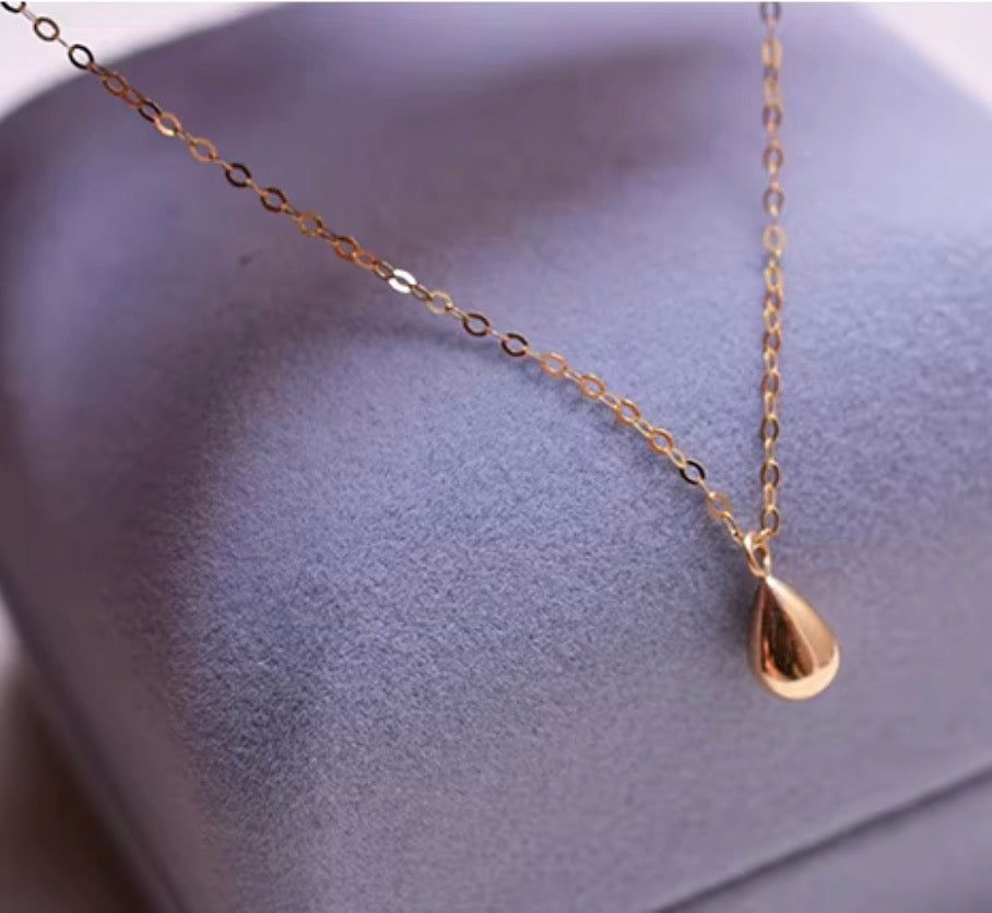 K18YG ティアドロップ ネックレス ペンダント 小ぶり シンプル 小さめ 雫 18k ペンダント