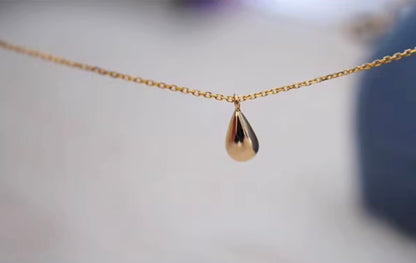 K18YG ティアドロップ ネックレス ペンダント 小ぶり シンプル 小さめ 雫 18k ペンダント