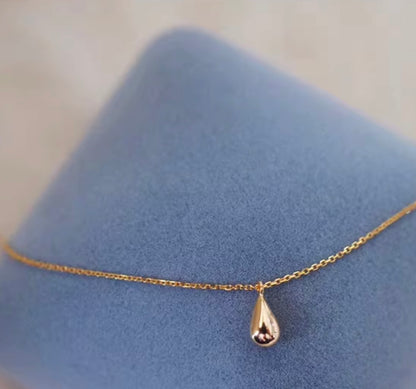 K18YG ティアドロップ ネックレス ペンダント 小ぶり シンプル 小さめ 雫 18k ペンダント