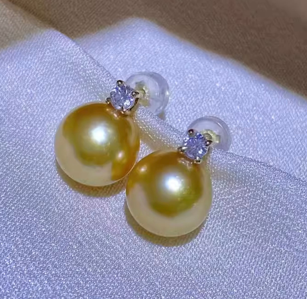 K18YG ゴールデンパール 南洋真珠 18K イエローゴールド ゴールドパール ピアス スタッドピアス 一粒