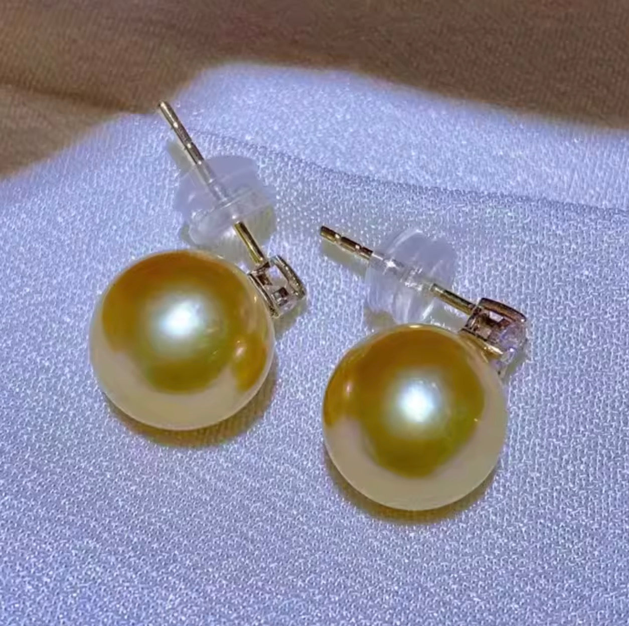 K18YG ゴールデンパール 南洋真珠 18K イエローゴールド ゴールドパール ピアス スタッドピアス 一粒