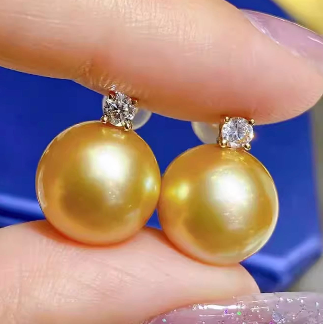 K18YG ゴールデンパール 南洋真珠 18K イエローゴールド ゴールドパール ピアス スタッドピアス 一粒